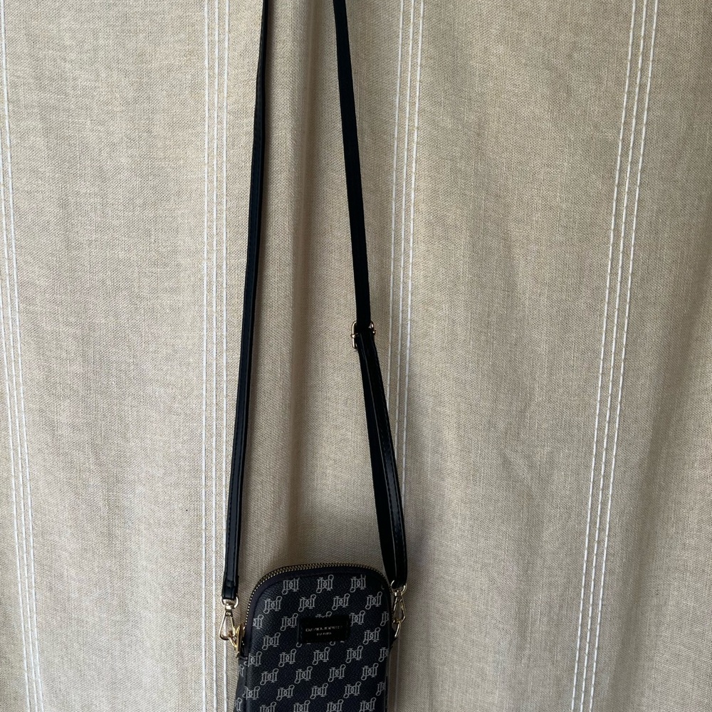Black Patterned Messenger Bag - Picture 3 of 5